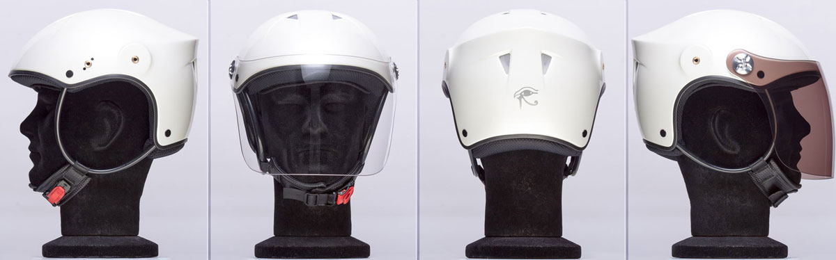 casco horus paramotor blanco